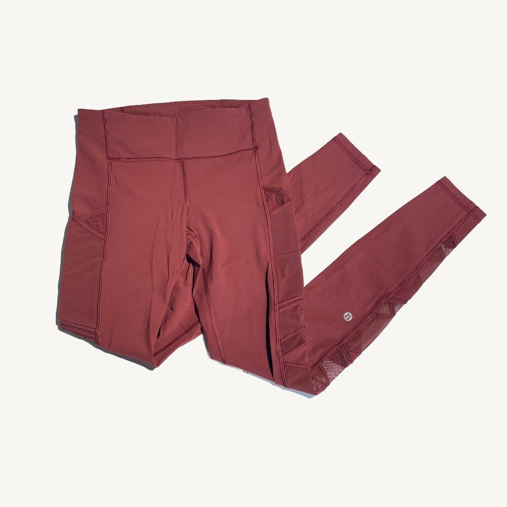 Lululemon Speed Up Tight In Savannah Mesh Leg Details Size 4